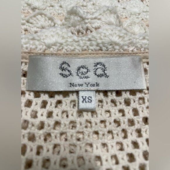 NEW Sea New York Sally Crochet Mini Dress Cover Up Beige Tan | XS - Picture 9 of 10